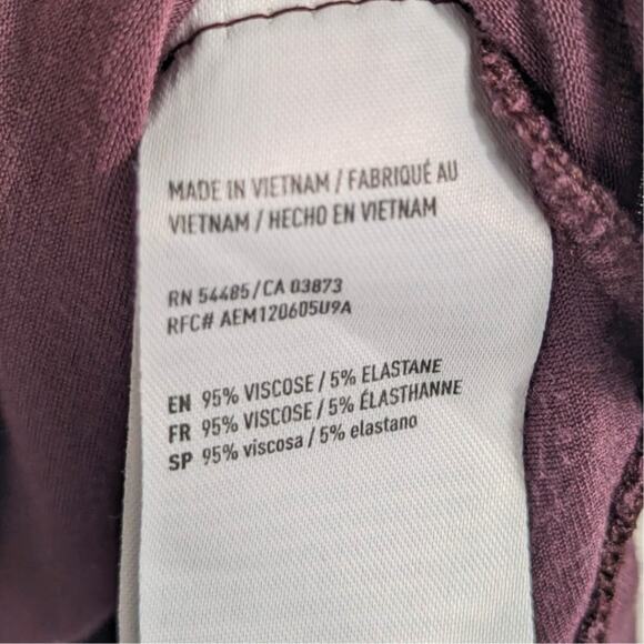 American Eagle Soft & Sexy L Purple Long Sleeve Strappy Viscose Stretch Top - Picture 5 of 5